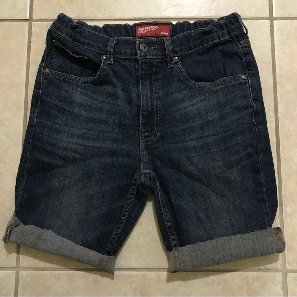 Arizona Skinny Jean Cuffed Shorts Dark Wash Denim